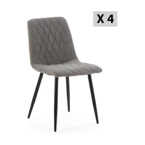 Pak 4 stoelen April gestoffeerd grijze stof. VS Venta-stock