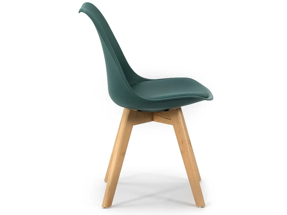 Pak 2 stoelen Klara Blauw, Houten Poten en Gewatteerde Zitting VS Venta-stock