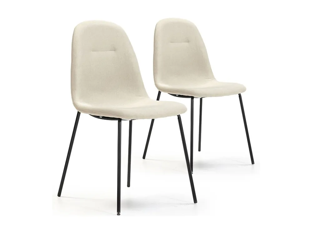 Set van 2 eetkamerstoelen Brenda, beige gestoffeerd, 44 x 54 x 85 cm. VS Venta-stock