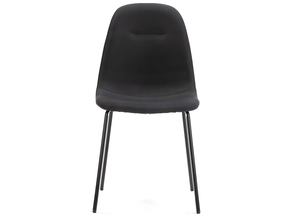 Set van 2 eetkamerstoelen Brenda, zwart gestoffeerd, 44 x 54 x 85 cm. VS Venta-stock