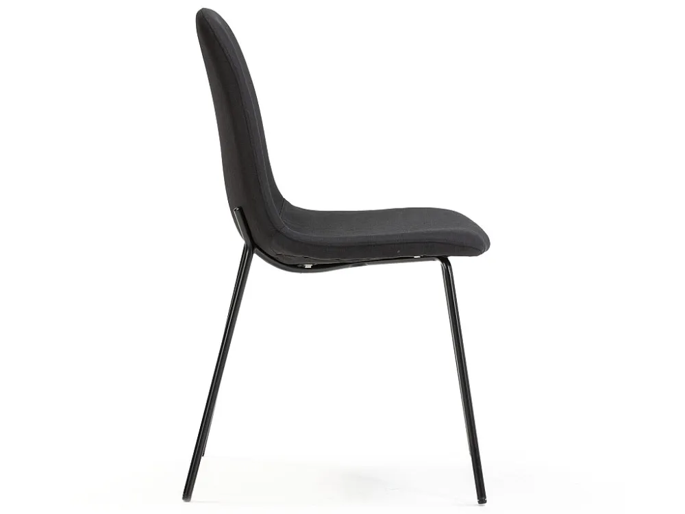 Set van 2 eetkamerstoelen Brenda, zwart gestoffeerd, 44 x 54 x 85 cm. VS Venta-stock