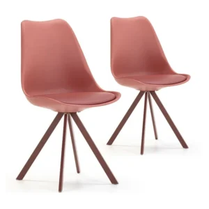 Set van 2 eetkamerstoelen Cross Nordic Style Rood, 54 x 49 x 84 cm VS Venta-stock