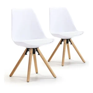 Set van 2 eetkamerstoelen Jeff Nordic Style Wit, 54 x 49 x 84 cm VS Venta-stock