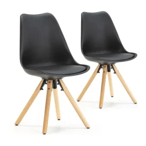 Set van 2 eetkamerstoelen Jeff Nordic Style Zwart, 54 x 49 x 84 cm VS Venta-stock