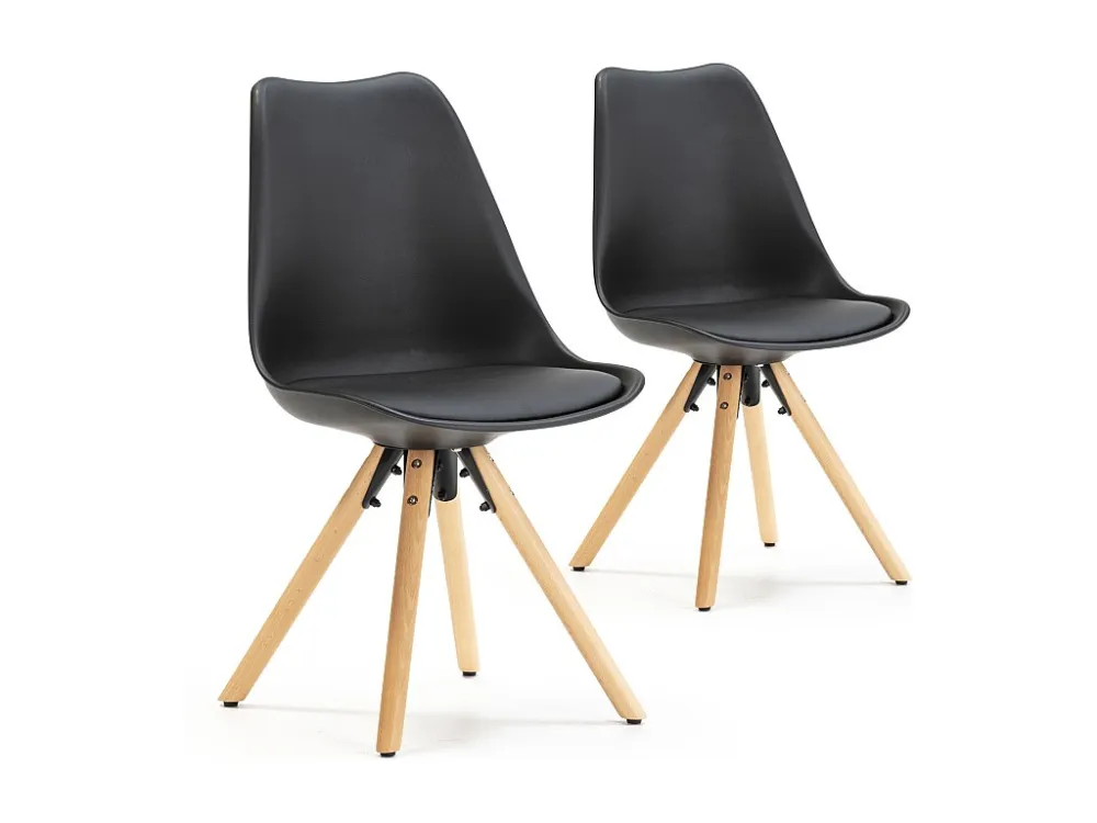Set van 2 eetkamerstoelen Jeff Nordic Style Zwart, 54 x 49 x 84 cm VS Venta-stock