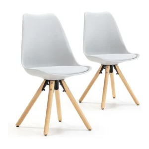 Set van 2 eetkamerstoelen Jeff Nordic Style Grijs, 54 x 49 x 84 cm VS Venta-stock