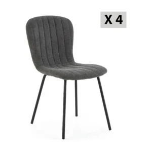 Set van 4 Lucky stoelen bekleed met donkergrijze stof VS Venta-stock