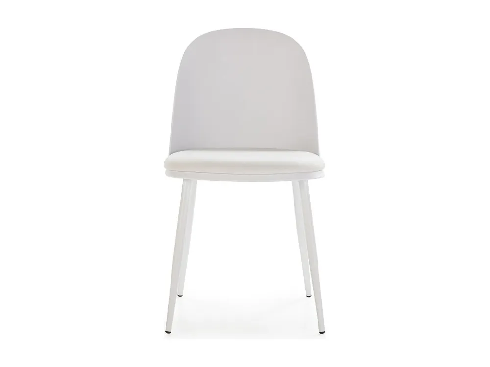 Set van 4 stoelen Kana Wit, metalen poten en gestoffeerde zitting VS Venta-stock