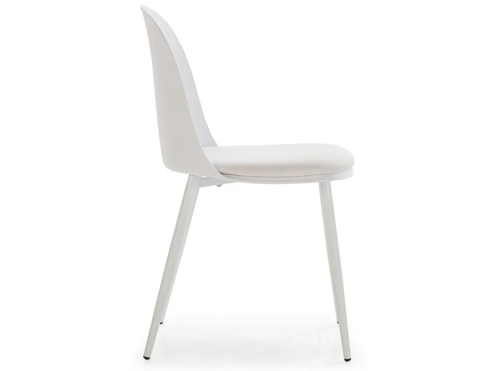 Set van 4 stoelen Kana Wit, metalen poten en gestoffeerde zitting VS Venta-stock