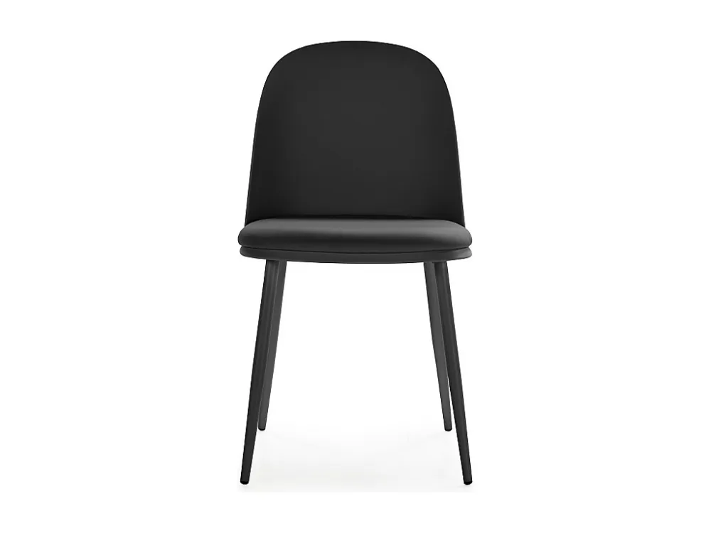 Set van 4 stoelen Kana Zwart, metalen poten en gestoffeerde zitting VS Venta-stock