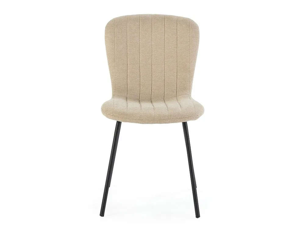 Set van 4 stoelen Lucky gestoffeerd beige stof. VS Venta-stock