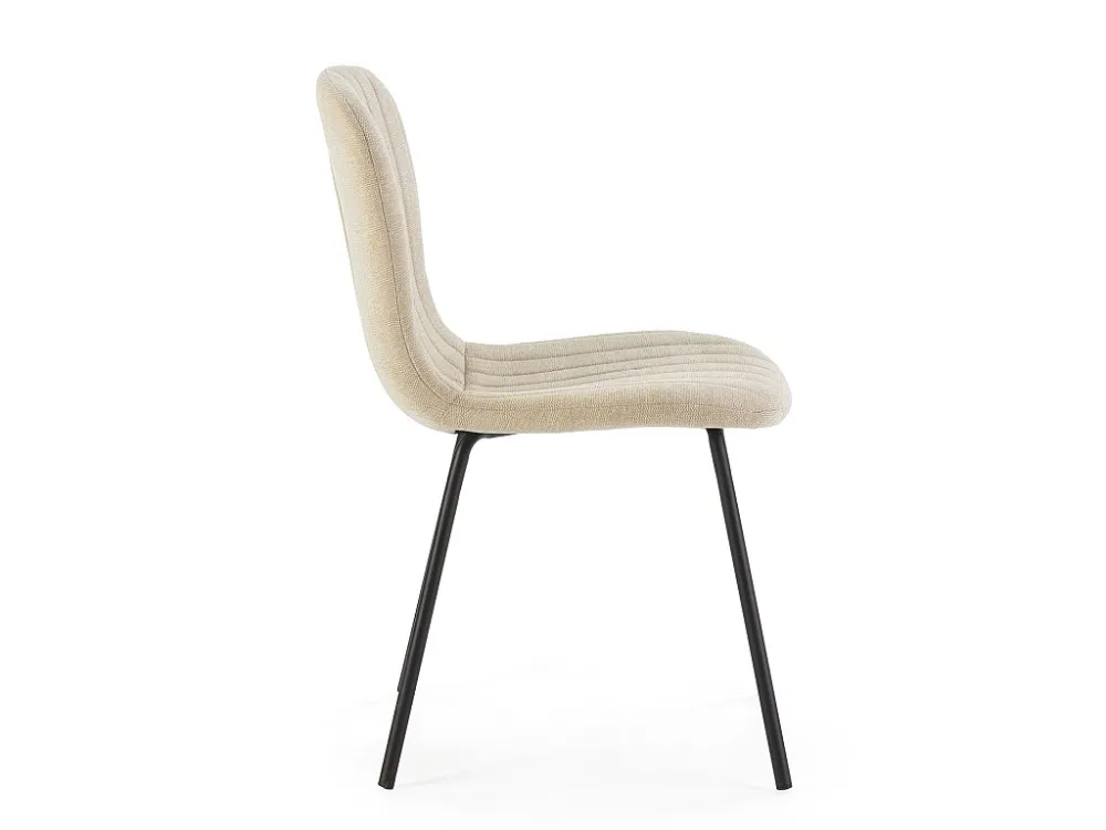 Set van 4 stoelen Lucky gestoffeerd beige stof. VS Venta-stock