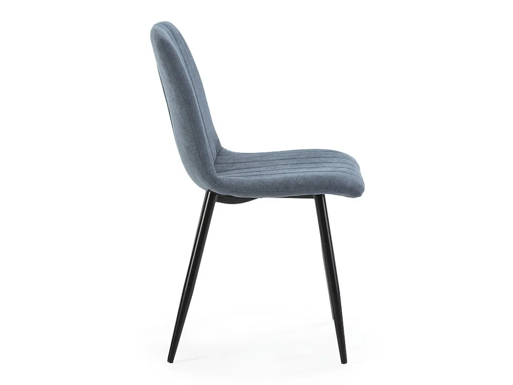 Set van 4 stoelen Sagi bekleed met blauwe stof. VS Venta-stock