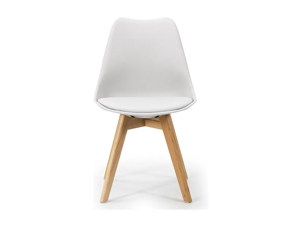 2 stoelen Klara Wit, Houten poten en Gewatteerde zitting VS Venta-stock
