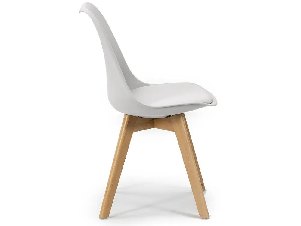 2 stoelen Klara Wit, Houten poten en Gewatteerde zitting VS Venta-stock