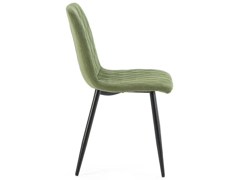 Vier stoelen April gestoffeerd groene stof. VS Venta-stock