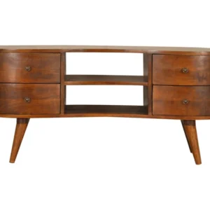 Artisan Furniture Massief Houten Kastanje Entertainment Eenheid met 4 Laden, Woonkamer