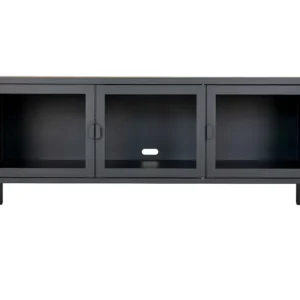 Meuble TV Brisbane, Noir, 40x130x55 cm, EPIKASA