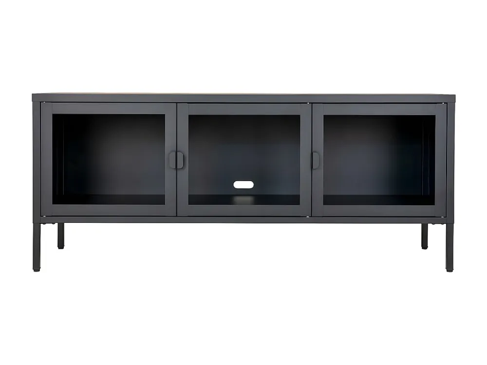 Meuble TV Brisbane, Noir, 40x130x55 cm, EPIKASA