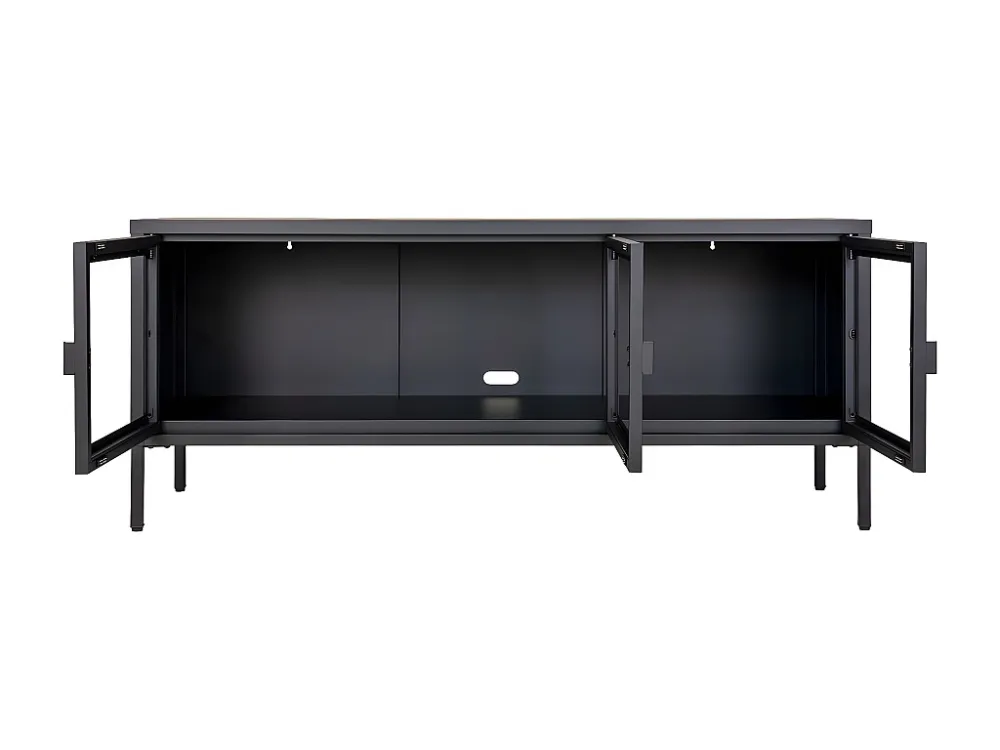 Meuble TV Brisbane, Noir, 40x130x55 cm, EPIKASA
