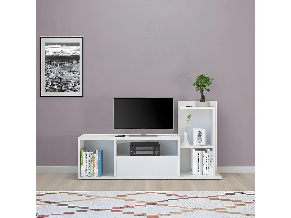 Sabrina TV-Meubel, Wit, 150x22x25 cm, EPIKASA