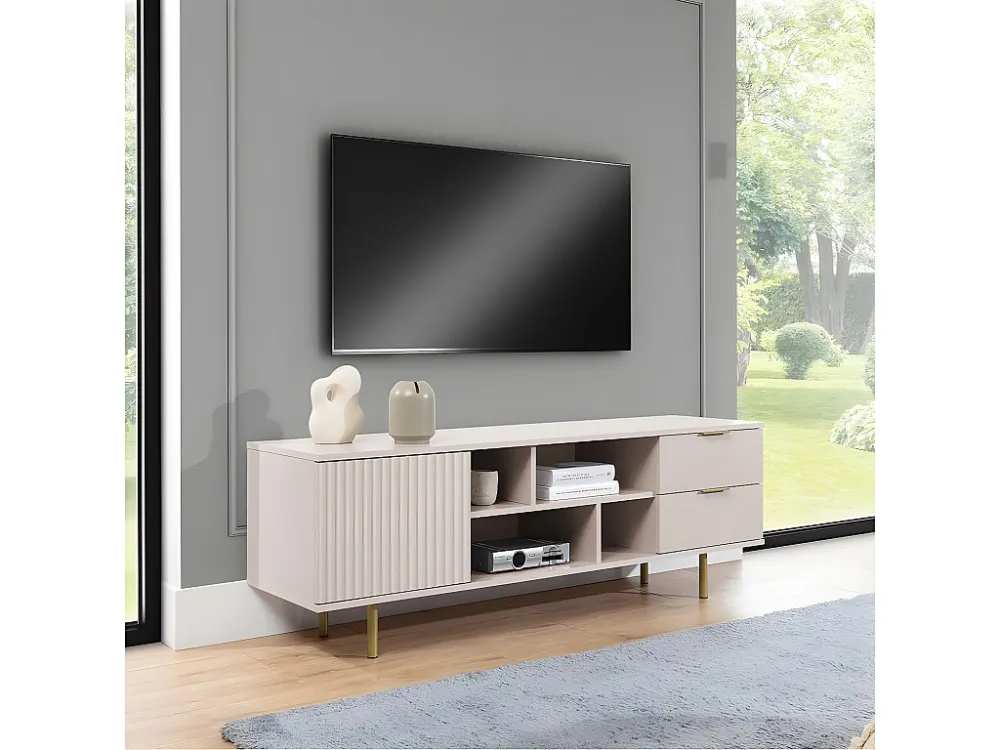 Hedendaagse TV-meubel "Nawil" met praktische opbergruimte - Beige Habitat et jardin