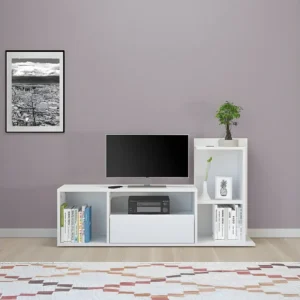 Sumatra TV-Meubel, Wit, 150x22x25 cm, EPIKASA Homemania