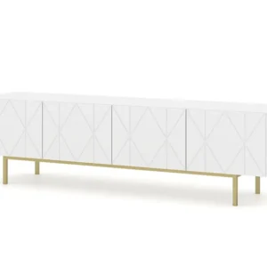 TV-meubel KAIRO 180 cm 4D gefreesd mat wit Homlando