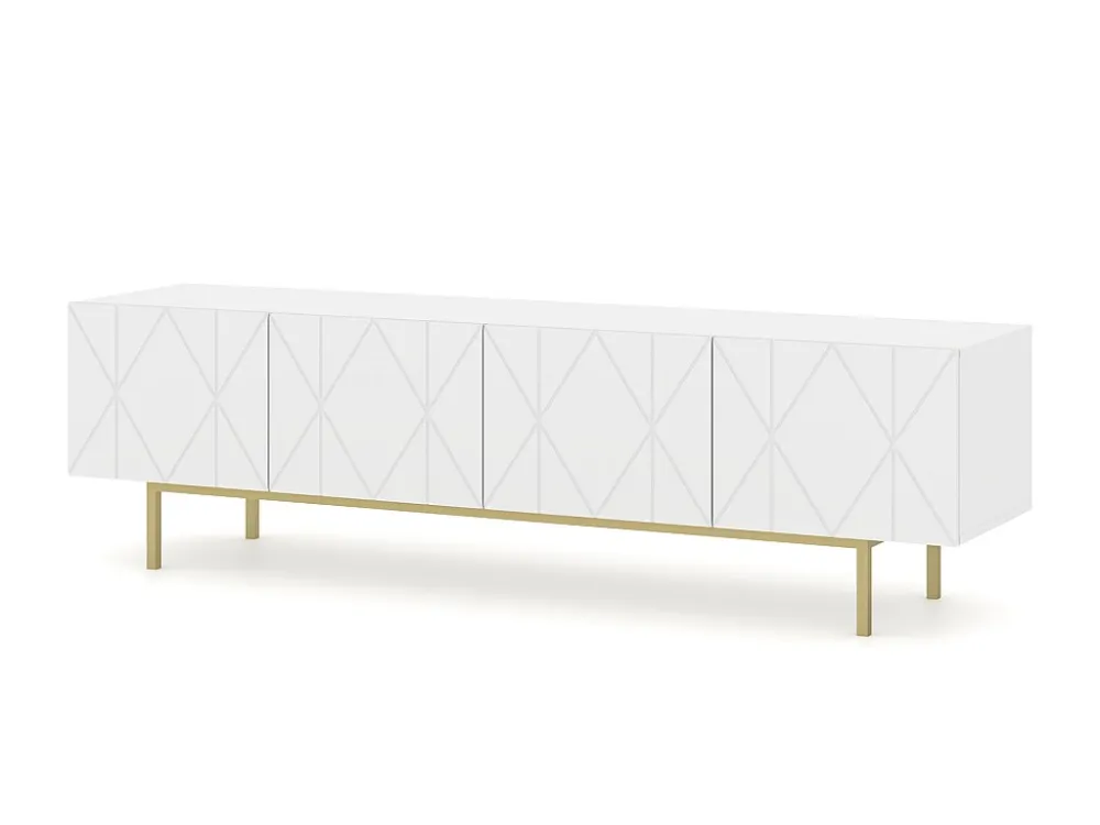 TV-meubel KAIRO 180 cm 4D gefreesd mat wit Homlando