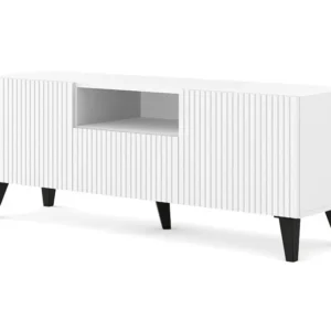TV-meubel RAVENNA B 150 cm 2D1S mat wit + zwarte poten Homlando