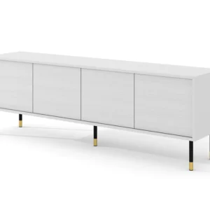 TV-meubel SHERWOOD 4D 180 cm gefreesd op poten mat wit Homlando