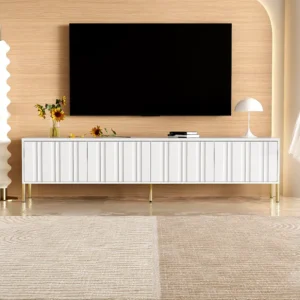 TV-meubel met 4 deuren - 170 x 38 x 48 cm - MDF hout en spaanplaat - Wit Merax