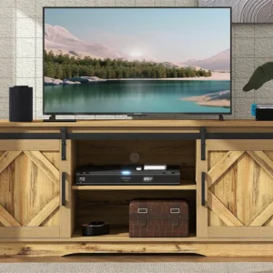 TV-meubel met 2 schuifdeuren - verstelbare planken - voor woonkamer, eetkamer - klassieke stijl - bruin Merax