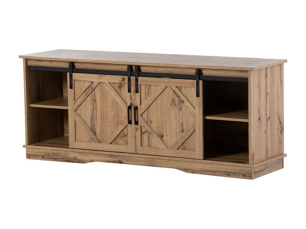 TV-meubel met 2 schuifdeuren - verstelbare planken - voor woonkamer, eetkamer - klassieke stijl - bruin Merax