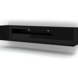 Tv Meubel AURA RTV200 3D 200x37x42 Zwart