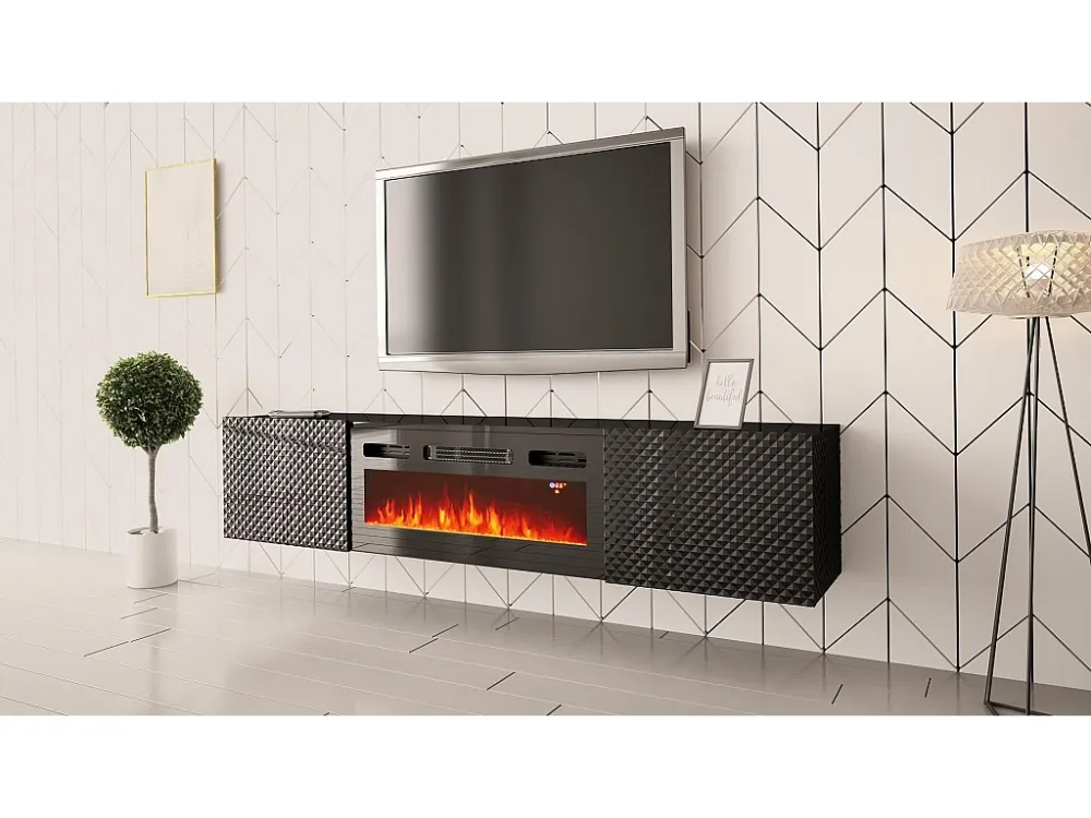 Tv Meubel CARBON RTV180 2D 180x35x38 Zwart