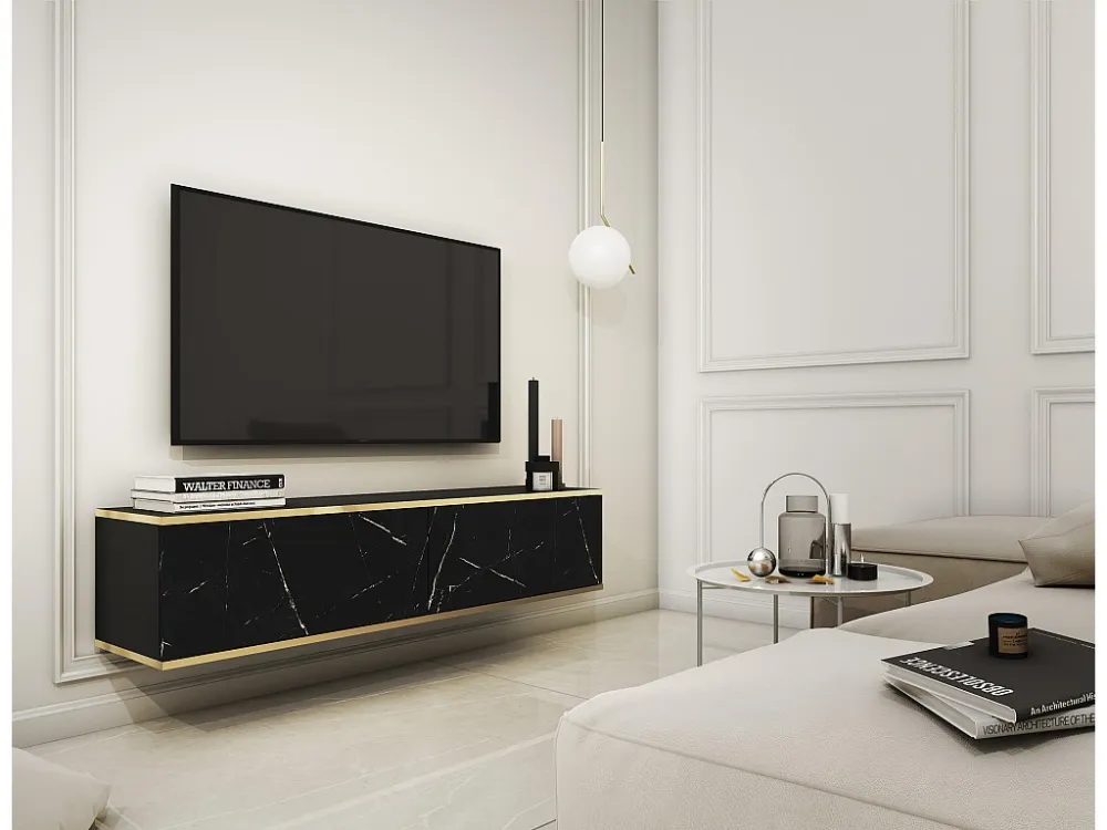 Tv Meubel ORO RTV135 2D 135x32x30 Marmer