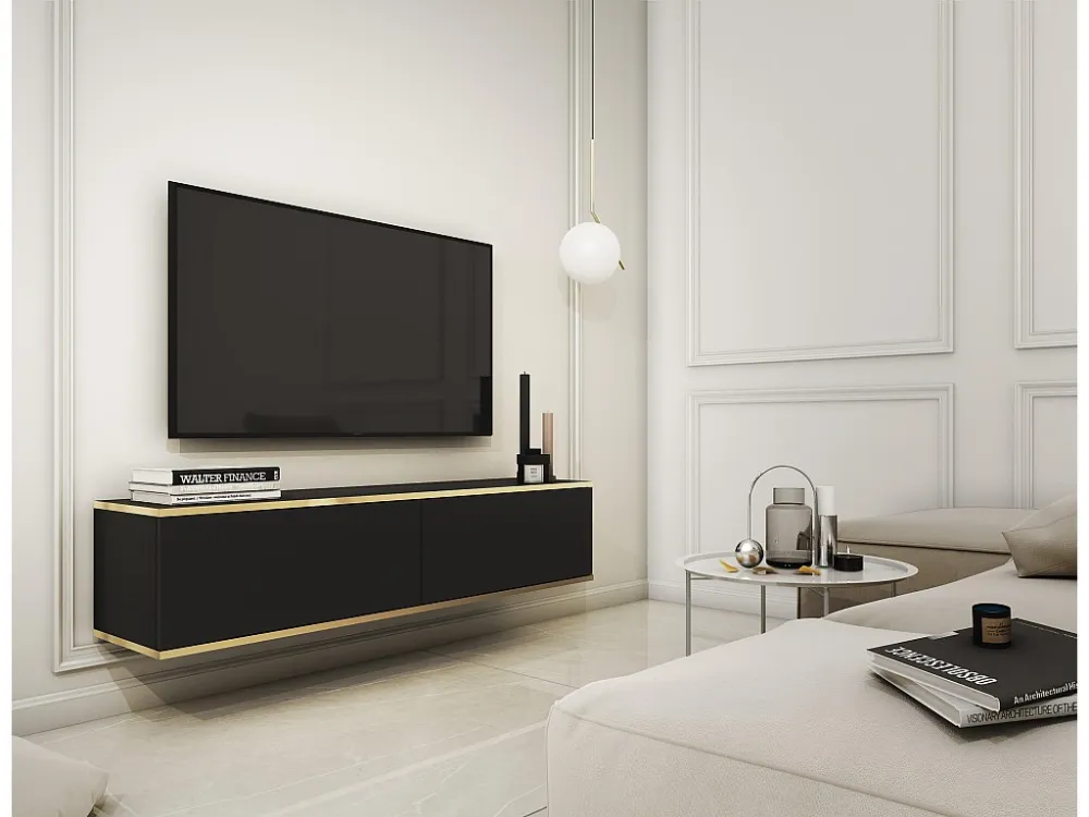 Tv Meubel ORO RTV135 2D 135x32x30 Zwart