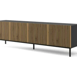 Tv Meubel RAVENNA F RTV200 4D 200x42x58 Zwart