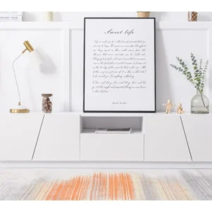 Meuble TV 170cm, avec tiroir, 4 portes, compartiment ouvert, style scandinave, Commode TV - Blanc