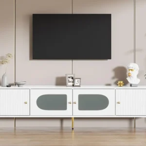 Modern TV-meubel 170cm - geschikt voor 70"-79" TV - met 4 deuren - Wit ModernLuxe