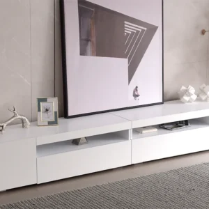 Mueble TV de 240 cm con LED variable - estilo dontemporain - blanco ModernLuxe