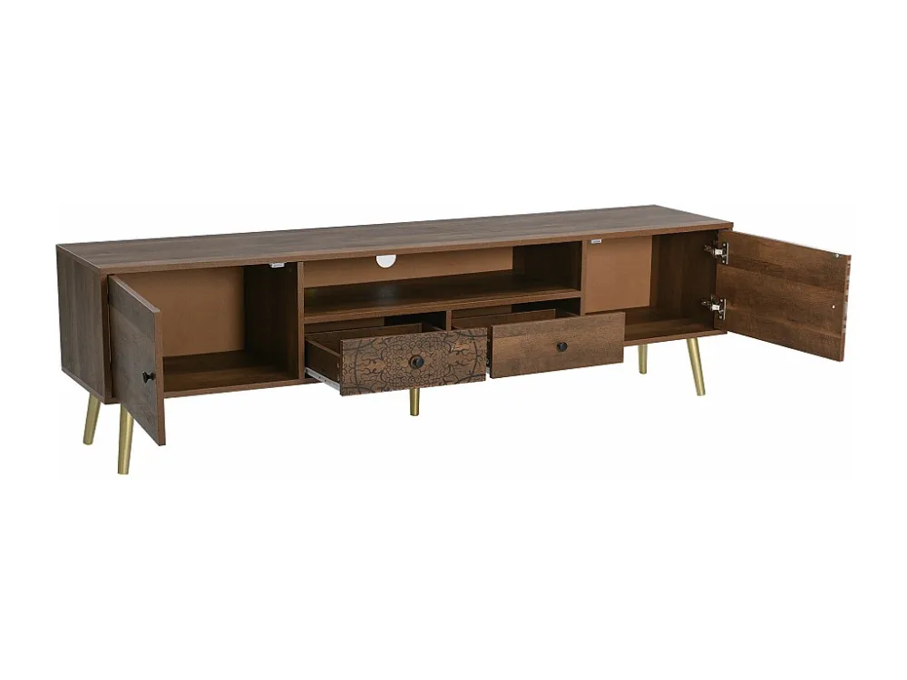 TV-meubel 180 cm - 2 vakken + 2 lades - Bruin ModernLuxe