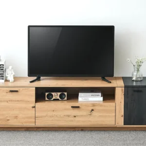 TV-meubel van MDF 180 cm - met 2 deuren en 1 lade - naturel ModernLuxe