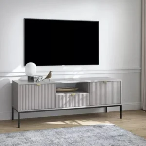 Tv-meubel met 2 deurtjes, 1 lade en 1 nis - Grijs - LIOUBA - Koop nu eenvoudig online PASCAL MORABITO