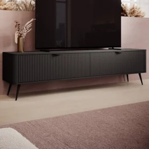 Tv-meubel met 2 deurtjes van mdf - Zwart - ELONARIA van Pascal Morabito