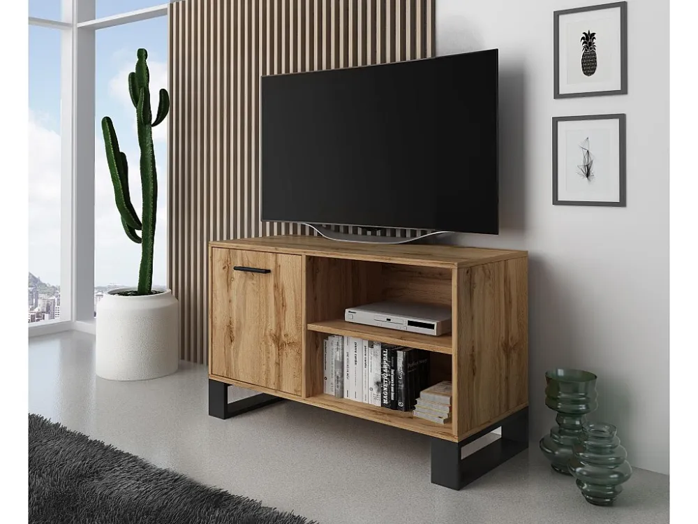 TV Furniture, Loft -model, 95x40x57 cm, Woonkamer, hal, kantoor, Rustieke eik, Noordse stijl Skraut Home