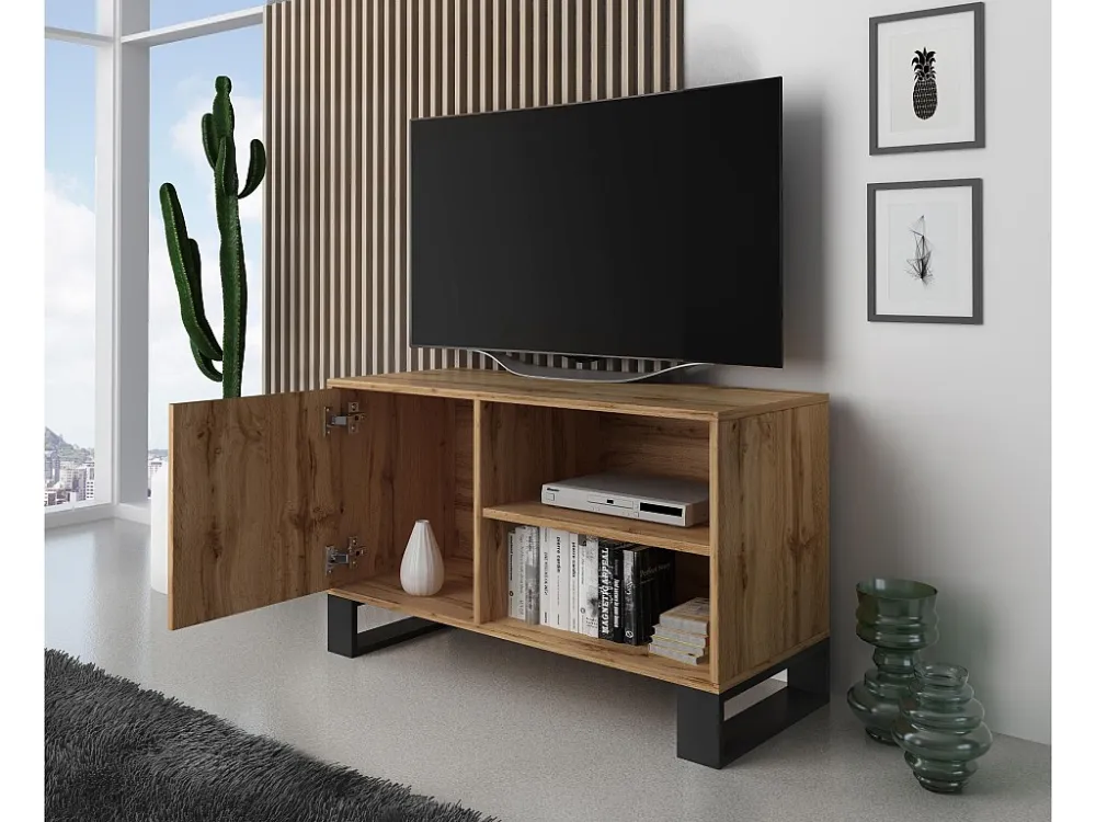 TV Furniture, Loft -model, 95x40x57 cm, Woonkamer, hal, kantoor, Rustieke eik, Noordse stijl Skraut Home