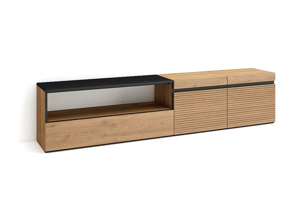 TV-Meubel, Lowboard, 200x45x35cm, Voor tv's tot 80", TV-Tafel, Eiken Skraut Home