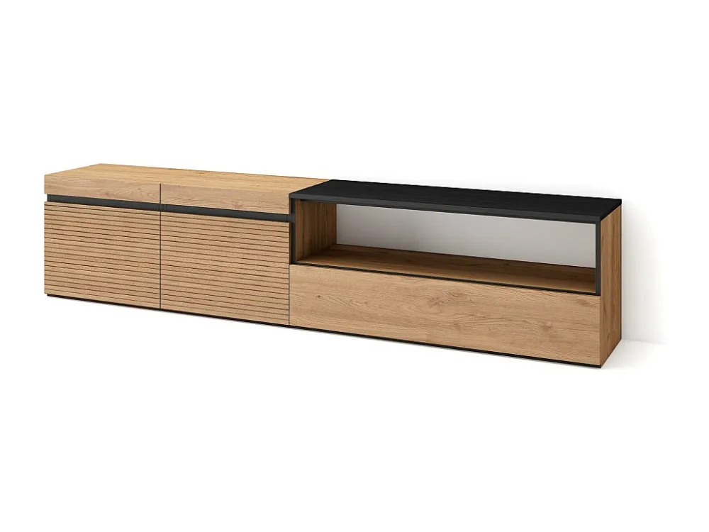 TV-Meubel, Lowboard, 200x45x35cm, Voor tv's tot 80", TV-Tafel, Eiken Skraut Home